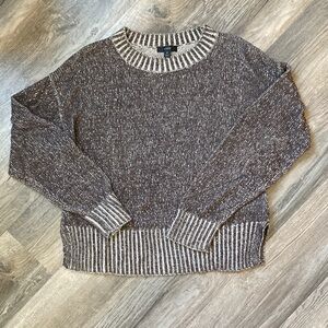 J. Crew Plaited Cotton Linen Blend Pullover Sweater